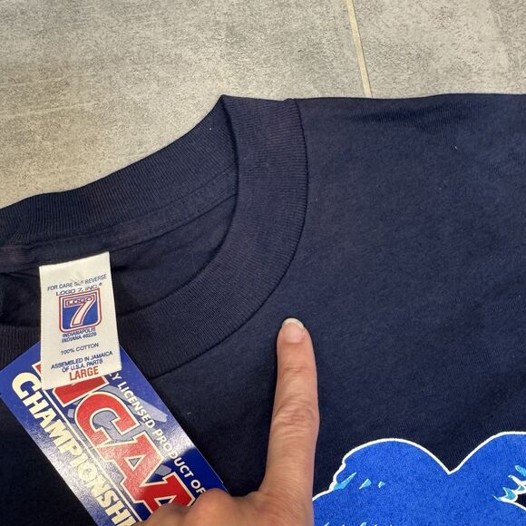 Vintage 1999 NCAA Final Four Tampa Bay T-Shirt Logo 7 Navy Blue Sz -Large NWT - Picture 5 of 12